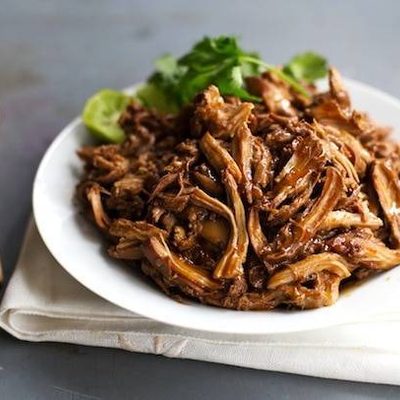 Honey Glazed Crockpot Chicken Adobo - simple pantry ingredients, hardly any hands-on time, 200 calories. | https://bio-research.site