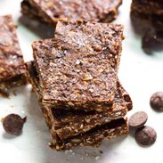 Healthy Sea Salt Dark Chocolate Bars in a stack.