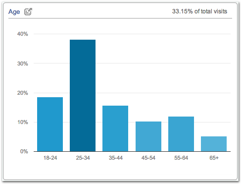 Google Analytics Demographics and Interest Reporting - Age.