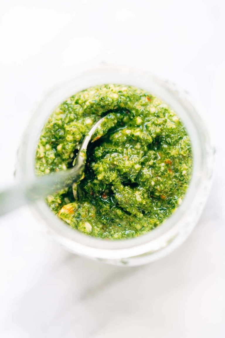 Kale pesto in a jar.