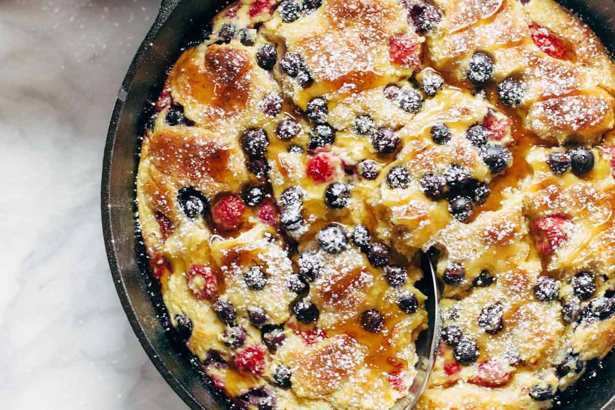 Ricotta Berry French Toast Casserole | pinchofyum.com