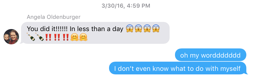 Imessage conversation.